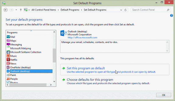 choose the default email client
