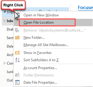 open datafile location