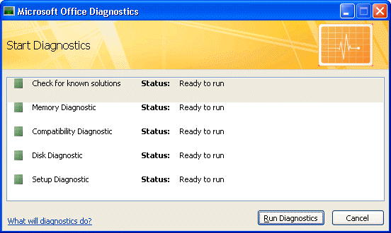 Use Office diagnostics to fix some problems