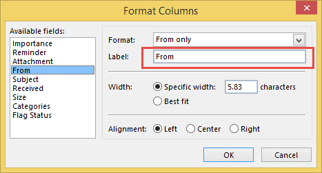 Change the column headers