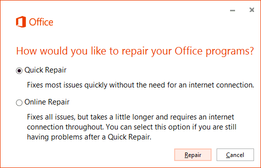 Repair office installation
