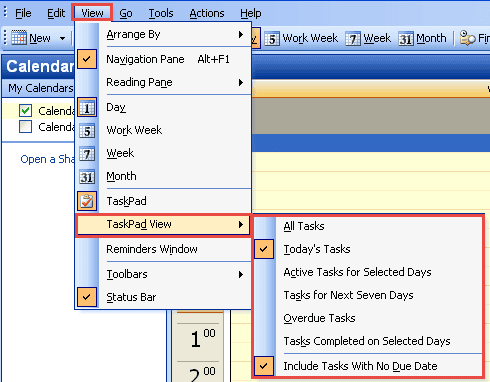 Task pad views