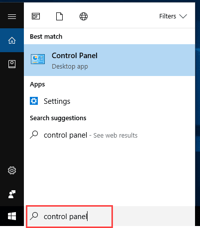 find control panel