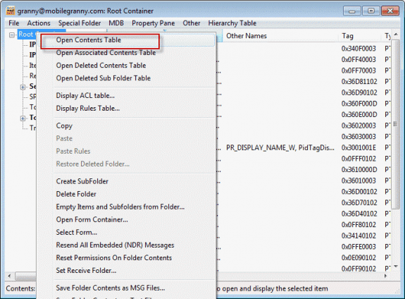 Open the root container folder