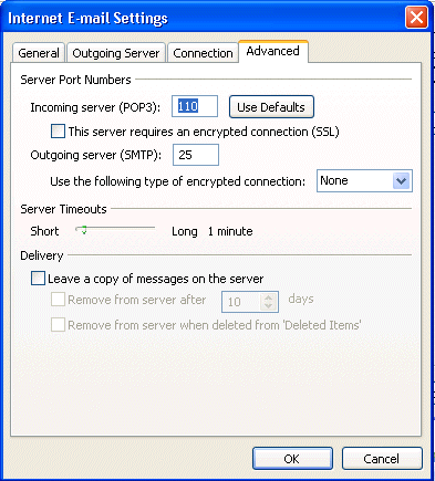 Advanced Server settings
