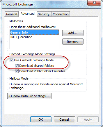 Enable caching for shared folders to use them offline