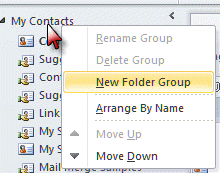 Create a new navigation pane group