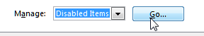 Select to enable disabled addins