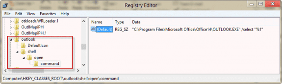 Outlook Protocol key