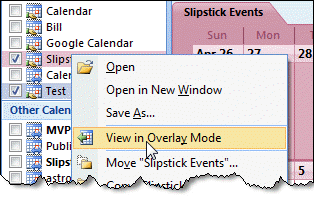 Calendar overlay