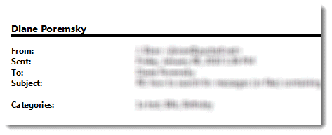 Header on a printed email