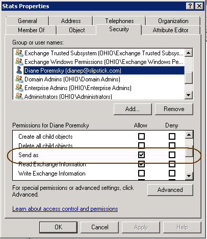 set send as permissions