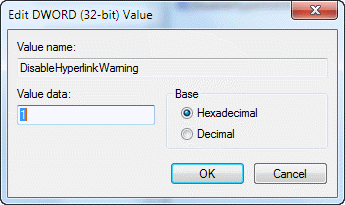 Change the registry value