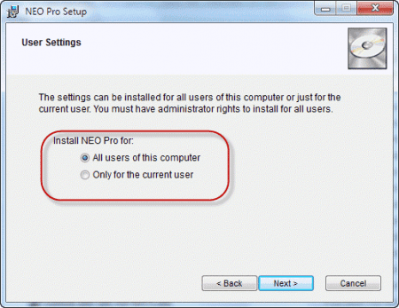Install for all users