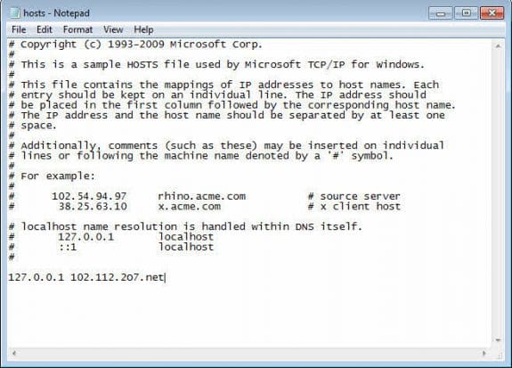Hosts file