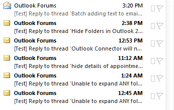 Message list showing edited subjects