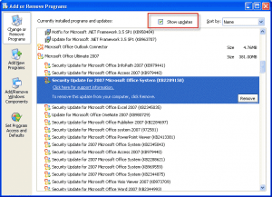 Add Remove Programs dialog box