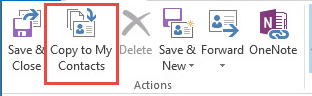 copy to contacts command