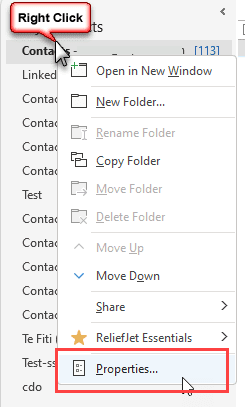 right-click on the folder