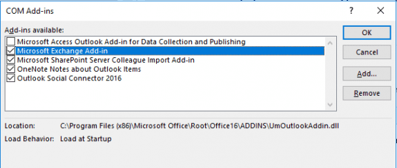uncheck addin to disable