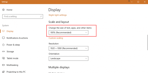 windows 10 display settings