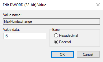 Add MaxNumExchange key