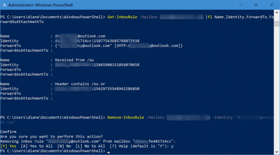 use a cmdlet to check for rules