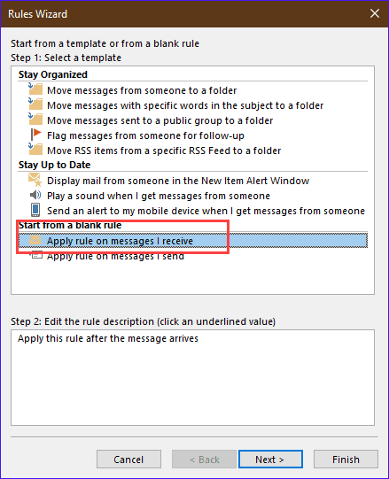 create a blank rule