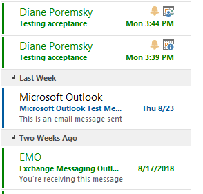 conditional formatting applied to messages