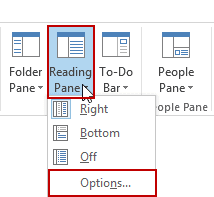 Reading pane options