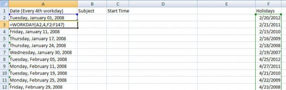 Use Excel to create appointments