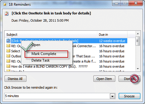 Mark recurring tasks complete to generate the next task in the series