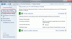 Allow app and features through firewall