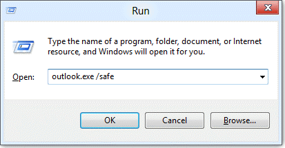 start Outlook in Safe mode