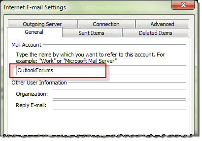 The display name for the Account is  Account Settings