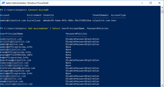azureAD password policies
