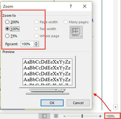 click on the percentage to open the dialog