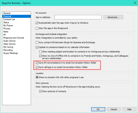 skype options