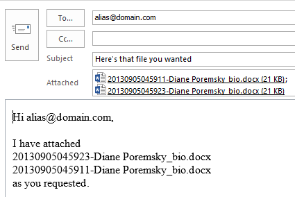 Add attachments by filenames
