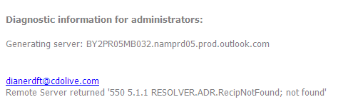 NDR in message body