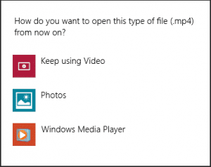 Select a different default application