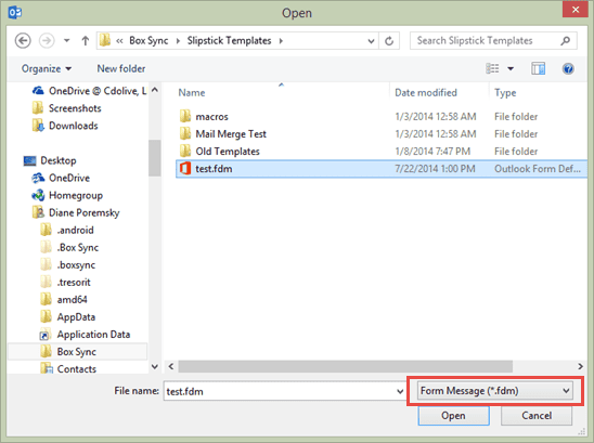 select the form and click open