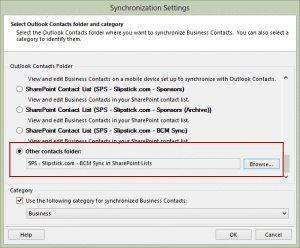 Sync to a folder in your profile