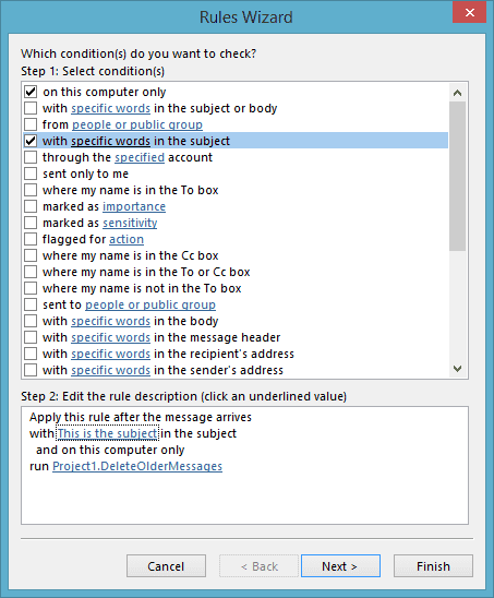 Use a script to delete older messages