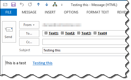 Create a message and add the merge recipients to the To field