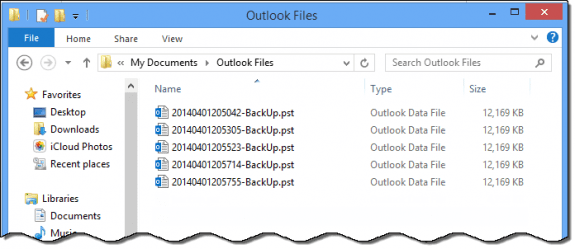 Backup pst files