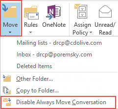 Stop moving messages in a conversation