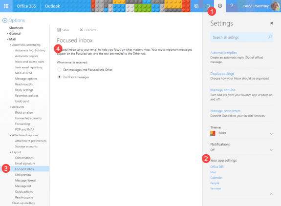 disable focused inbox before enabling clutter