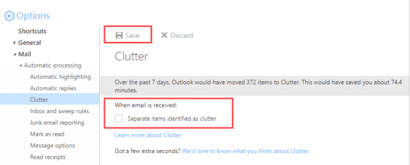 enable clutter