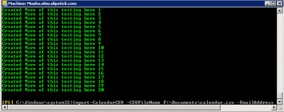 Use powershell to import appointments